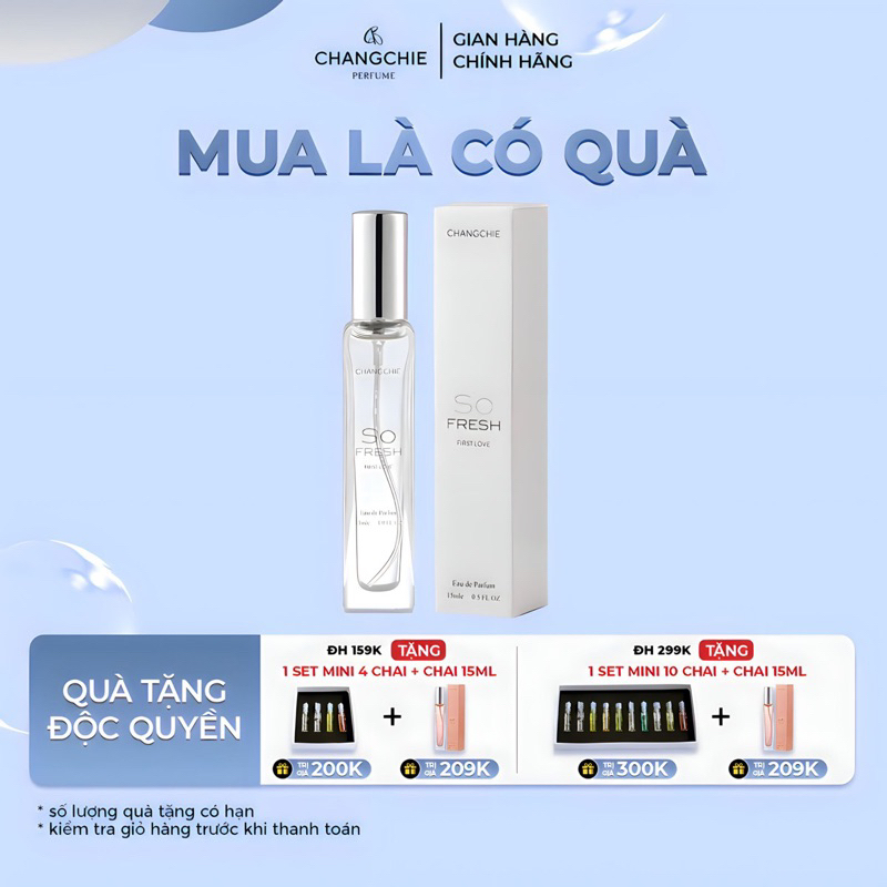 Nước hoa nam CHANGCHIE So Fresh 15ml , lưu hương 8-12h , thiết kế tinh tế nhỏ gọn , tiện lợi dễ mang theo