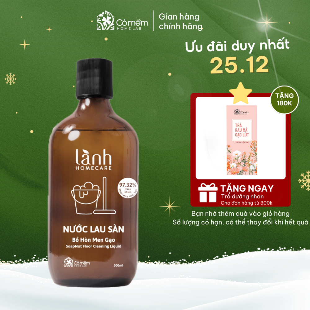 Nước Lau Sàn Bồ Hòn Men Gạo Lành HomeCare An Toàn Cỏ Mềm 500ml
