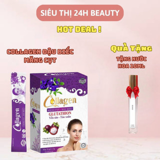 Collagen Măng Cụt Đậu Biếc Zenpali sáng đẹp da mờ nám 1 Hộp 30 gói + tặng nước hoa