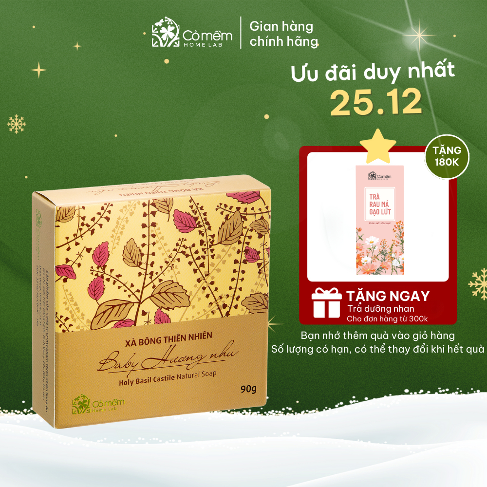 Xà Bông Tắm Thiên Nhiên Baby Hương Nhu An Toàn Cho Bé Cỏ Mềm 90g