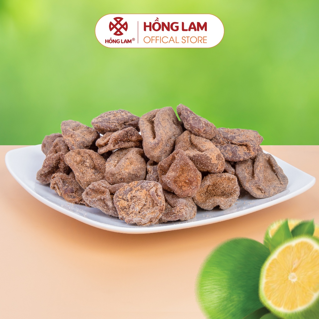 Ô mai chanh mặn Hồng Lam, dạng hộp (200gr, 300gr) có vị chua, mặn