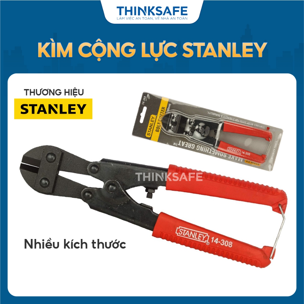 Kìm cộng lực Stanley nhiều kích thước, tay cầm bọc nhựa, mũi kìm làm từ thép hợp kim cao cấp Kìm cắt sắt - Thinksafe