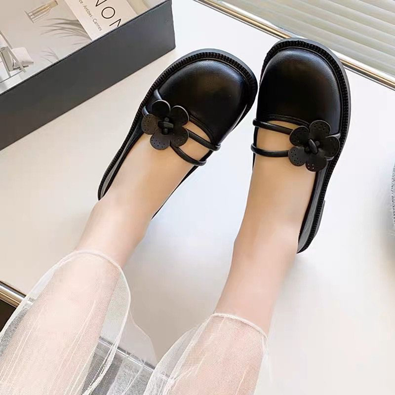 Giày búp bê lolita dây cài đế buộc Nơ To Cao Cấp bb-0213