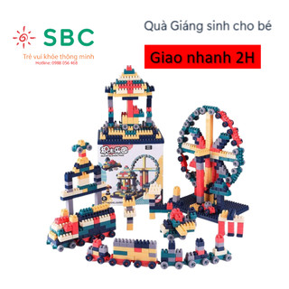 Building Block 520 chi tiết loại 1- Bộ đồ chơi lắp ráp xếp hình loại to cho bé sáng tạo phát triển trí tuệ và giải trí