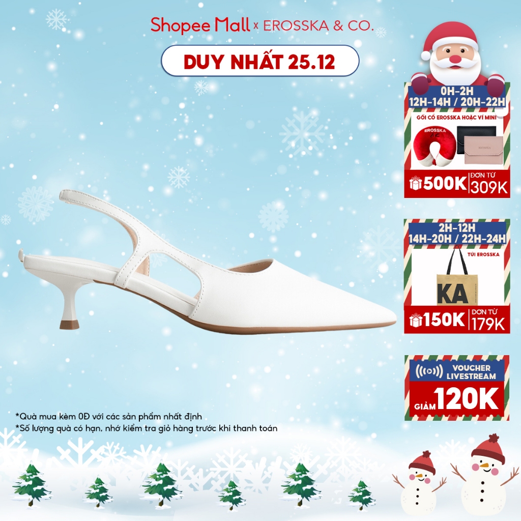 Carl & Ane - Giày cao gót nữ dáng Slingback mũi nhọn phong cách thanh lịch cao 4cm màu trắng - CL040