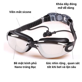 Kính bơi tráng gương chống nước, chống mờ, chống tia UV