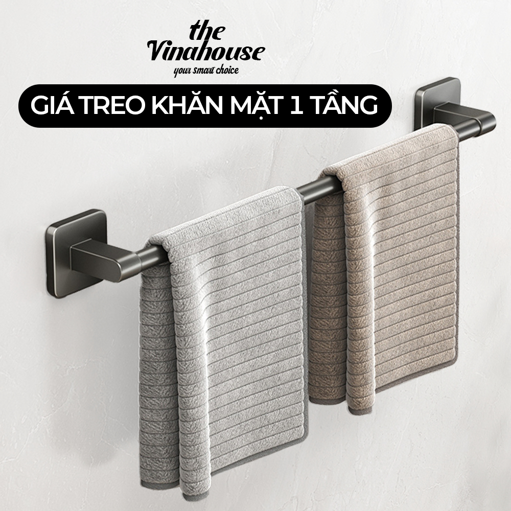 Giá treo khăn nhà tắm nhôm cao cấp F205 - Móc treo đồ nhà tắm tiện lợi phong cách Châu Âu chịu tải t