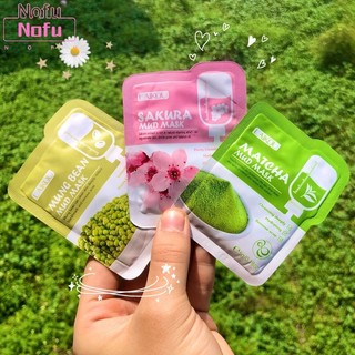 Nofu@mặt nạ đất sét trà xanh laikou 5g hỗ trợ chăm sóc da