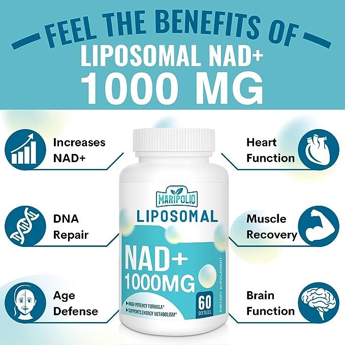 Maripolio Liposomal NAD+ 1000mg - Viên uống chống lão hóa, sửa chữa tế bào, tăng cường sức khỏe 60v