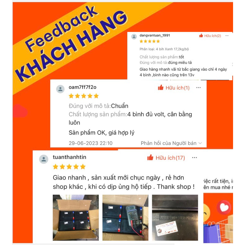 Bộ 4 Ắc Quy Xe điện 12V-30AH. Chính Hãng