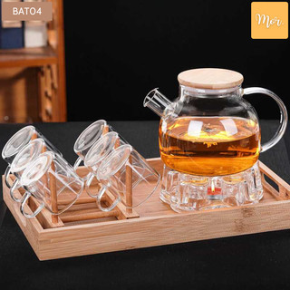 Bộ ấm trà thủy tinh chịu nhiệt 1000ml - BAT04