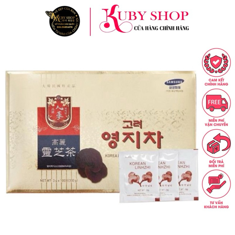 Trà linh chi Hàn Quốc KOREA LINGSHI MUSHROOM TEA hộp 100 gói