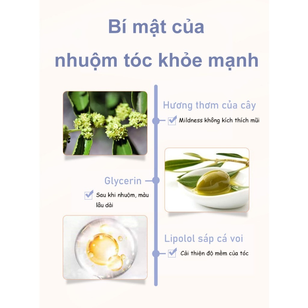 Thuốc nhuộm tóc hồng nâu Không có chất gây hại hóa học Dụng cụ nhuộm tóc miễn phí🎨