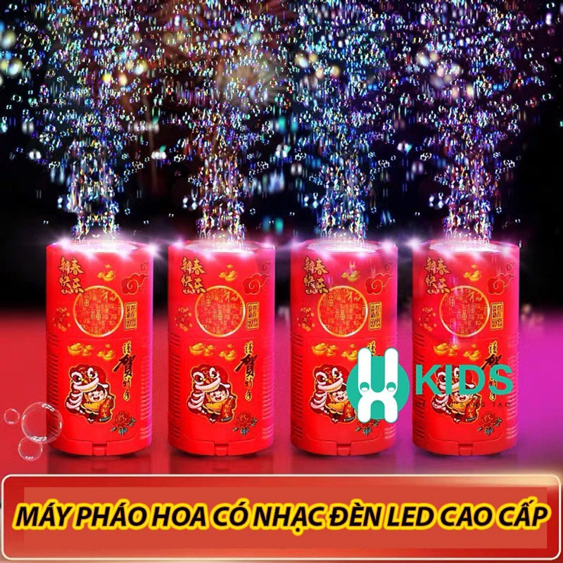 Máy Thổi Bong Bóng Tự Động Có Đèn Led Kèm Nhạc - Loa Bắn Bong Bóng Pháo Hoa bong bóng Trang Trí Vui Nhộn Đón Tết