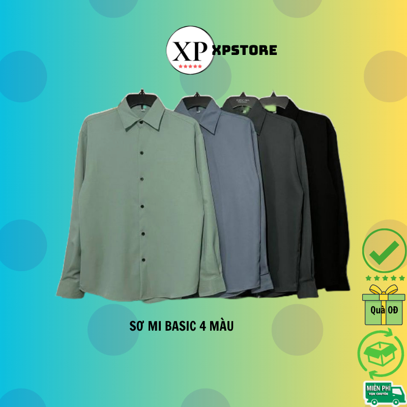 XPstore Sơ mi Nam Nữ BASIC tay dài form đẹp  (Ảnh thật)
