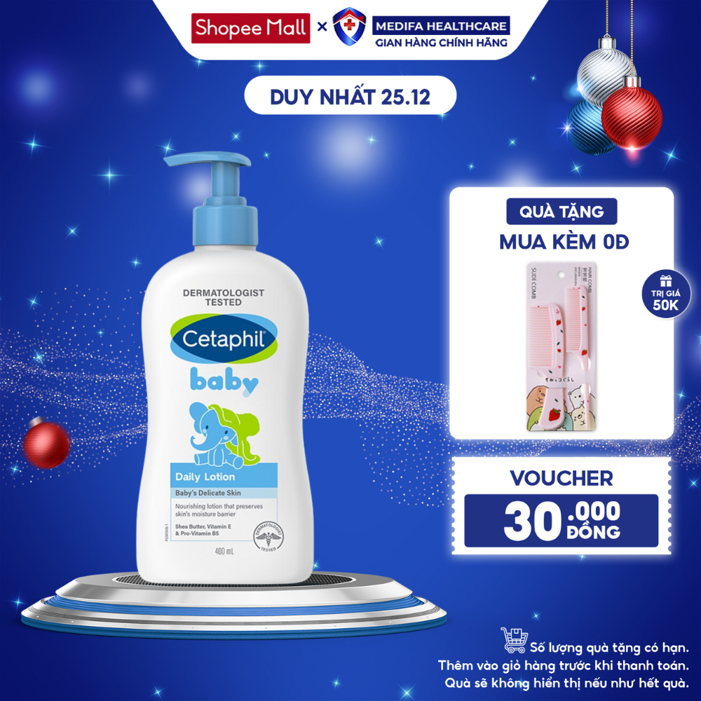 Sữa dưỡng ẩm dịu lành Cetaphil Baby Daily Lotion 400mL an toàn cho làn da nhạy cảm của bé