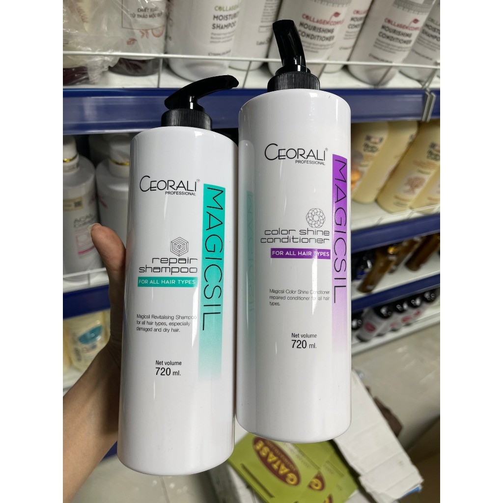 Dầu Gội Và Xả Ceorali Magicsil Phục Hồi Tóc Chuyên Sâu 720ml Myphamtocspa