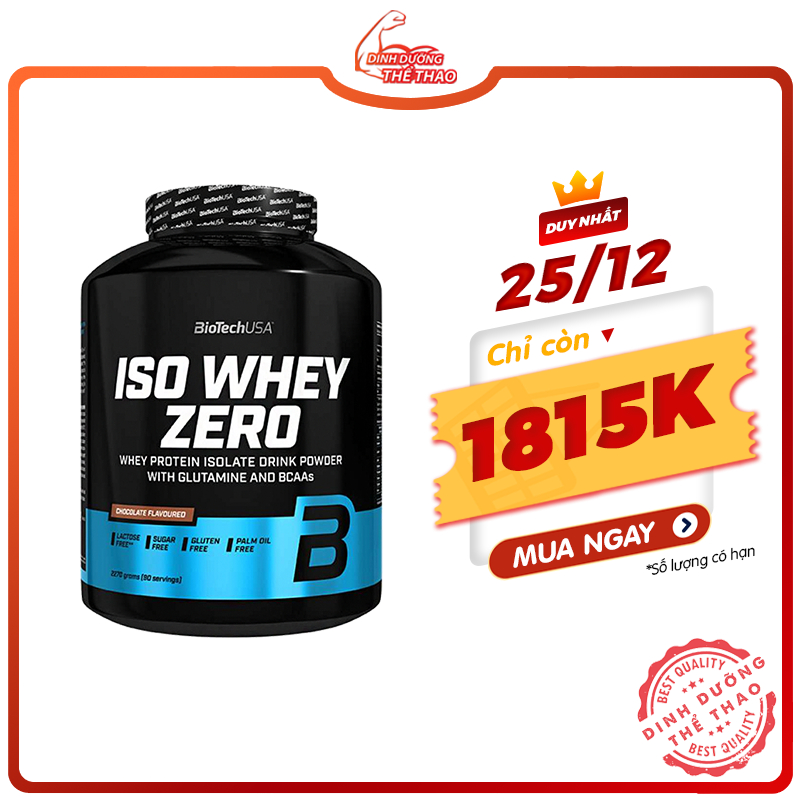 BIOTECH ISO WHEY ZERO 5LBS 2.3KG | Sữa Whey Dinh Dương Tăng Cơ Phục Hồi Cơ Bắp