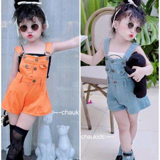8-20kg_ sét yếm kaki kèm áo cho bé gái, drew