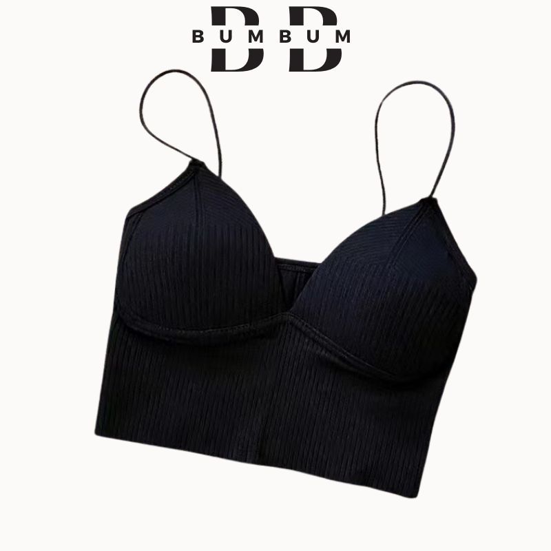 Áo Bra 2 Dây Gân Tăm Co Dãn Đệm Mút Nâng Ngực Quyến Rũ BB1833
