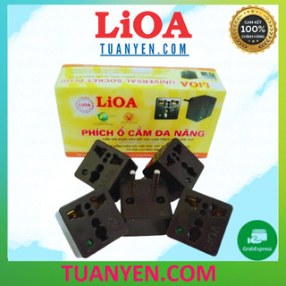 Phích ổ cắm đa năng Lioa D5 chuyển 3 chấu thành 2 chấu 15A/220V Chân Tròn/Dẹp