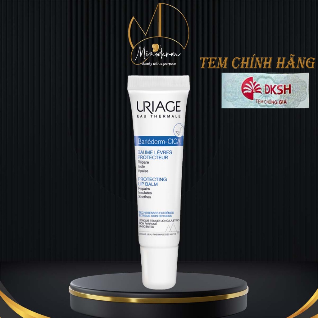 Kem dưỡng môi Uriage Bariederm cica levres chăm sóc và làm dịu vùng da môi bị tổn thương 15ml