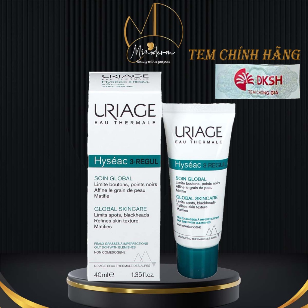 Kem dưỡng Uriage Hyseac 3- Regul Soin Global giảm mụn đỏ, kiềm dầu, thu nhỏ lỗ chân lông 40ml