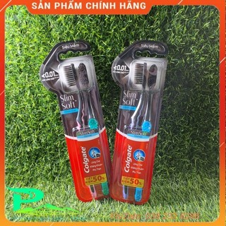 Bàn chải đánh răng Colgate Slim Soft than hoạt tính siêu mềm( Kẹp đôi)
