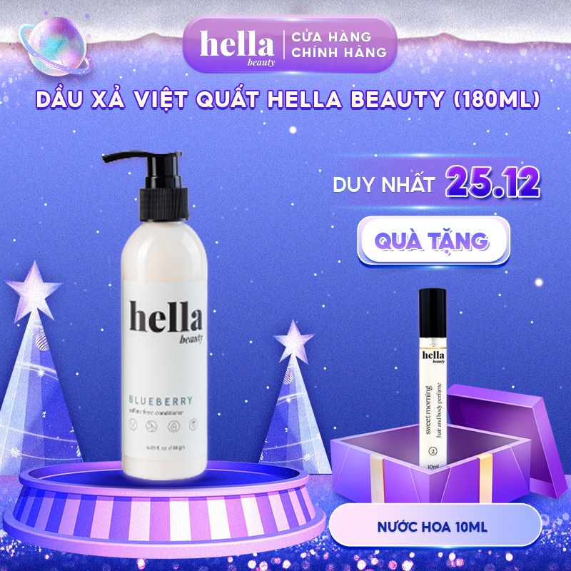 Dầu Xả Mượt Tóc Blueberry 180g Hella Beauty Cho Tóc Gãy Rụng, Phục Hồi Hư Tổn, Dưỡng Tóc Mềm Mượt