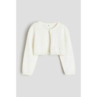 Áo len cardigan bolero trắng HM H&M_hàng chính hãng authentic