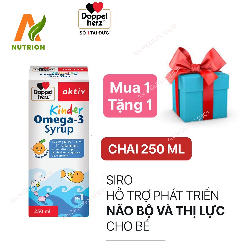 [TPCN Nhập Khẩu] Siro hỗ trợ phát triển não bộ và thị lực cho bé Doppelherz Aktiv Kinder Omega-3 Syr