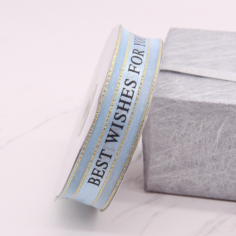 Cuộn Dây Ruy Băng Lụa Chữ "Forever love và Bwfy" Rộng 2.5cm Dài 45m Trang Trí Hộp Quà Sinh Nhật