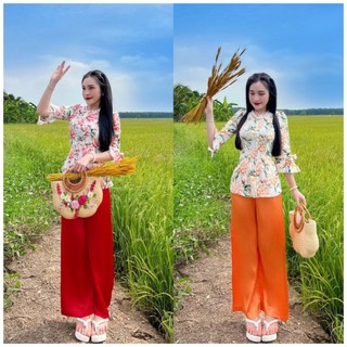 Sét bộ bà tay loe nút ngọc xinh xắn