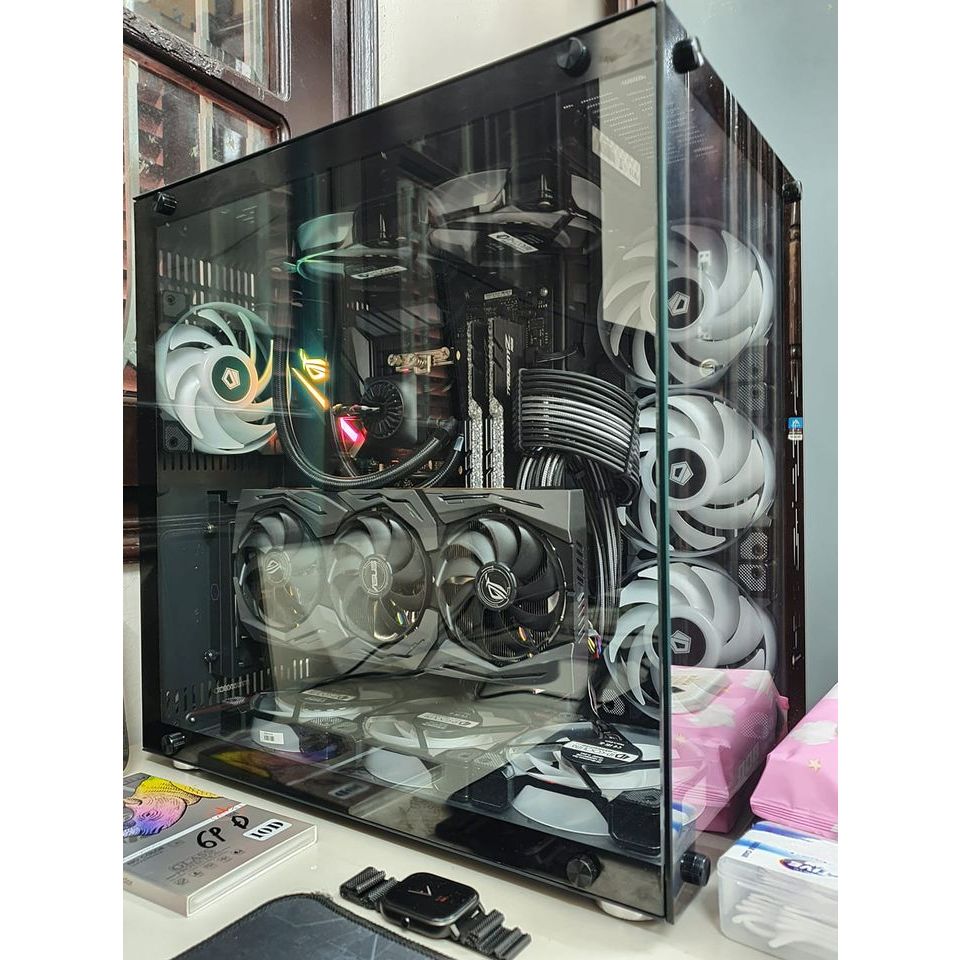 Dây nguồn bọc lưới nối dài 24Pin- 8Pin-6Pin 4Pin lõi 18AWG  - Xám Đen