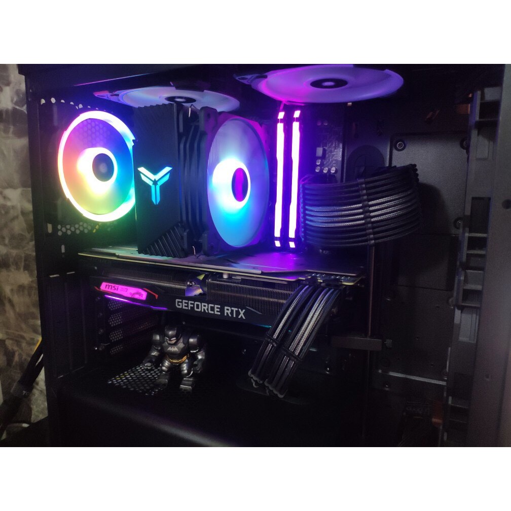 Dây nguồn bọc lưới nối dài 24Pin- 8Pin-6Pin 4Pin lõi 18AWG  - Xám Đen