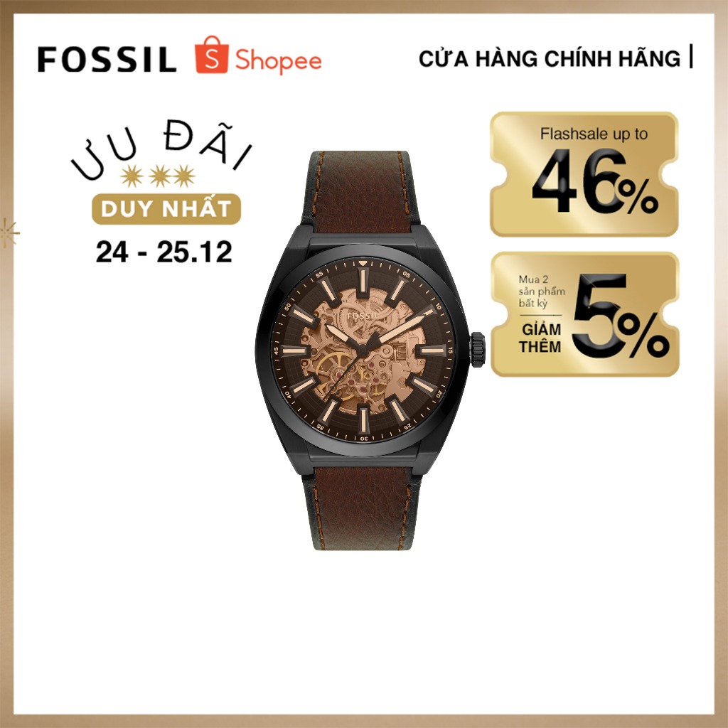 Đồng hồ nam Fossil EVERETT ME3207 dây da - màu nâu