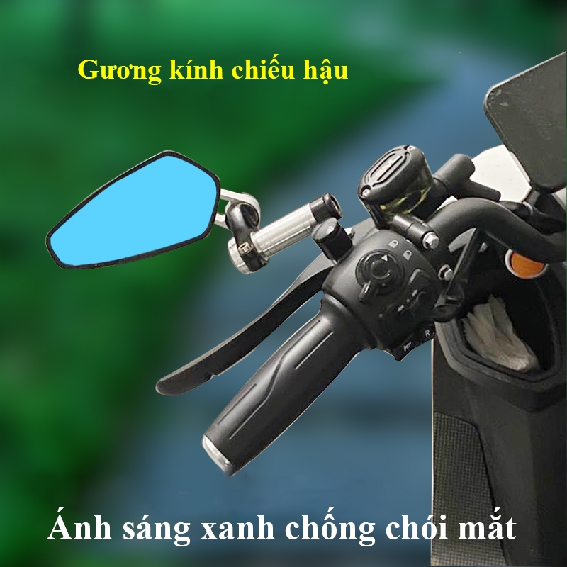 Gương chiếu hậu xe máy YIPAUTO Gương chiếu hậu hợp kim nhôm Cặp gương chiếu hậu xe máy Gương chiếu hậu xoay 360 độ