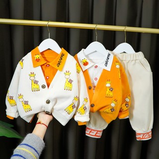 Set 3 Món Áo Polo Tay Dài Khoác Cardigan Len Quần Dài Kaki Cho Bé Trai 1 2 3 4 5 Tuổi MINTSCLOSET Quảng Châu - TD4301