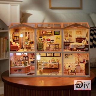 [Bản Tiếng Anh] Nhà Búp Bê tự làm bằng Nhựa ABS Robotime Rolife Super Creator Plastic DIY Miniature House Quà tặng