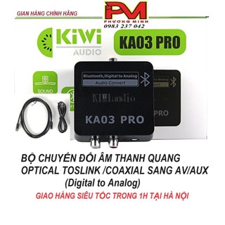 Bộ chuyển đổi âm thanh từ Optical sang Analog KIWI KA03 Pro hỗ trợ Bluetooth - Hàng chính Hãng