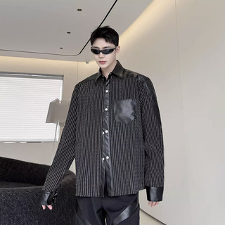 Áo sơ mi phối da cá tính, phong cách thời thượng SIXHUMAN HM005