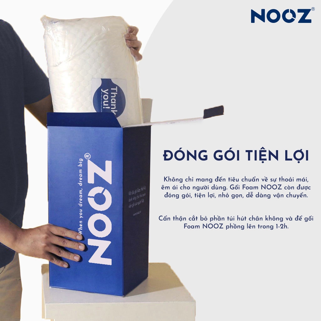 Gối Công Thái Học NOOZ Memory Foam Cao Su Non Nâng Đỡ Mềm Mại - Giảm Đau Mỏi Cổ Vai Gáy | BigBuy360 - bigbuy360.vn