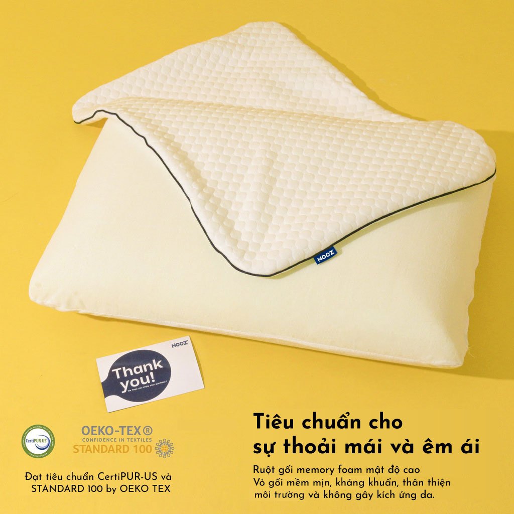 Gối Công Thái Học NOOZ Memory Foam Cao Su Non Nâng Đỡ Mềm Mại - Giảm Đau Mỏi Cổ Vai Gáy | BigBuy360 - bigbuy360.vn
