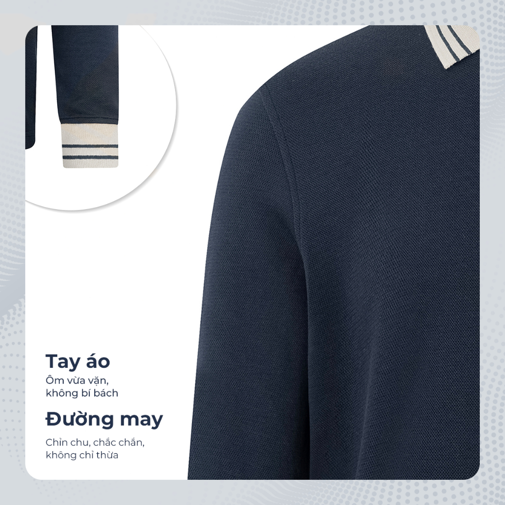 Áo polo nam tay dài HAMES vải cá sấu cotton interlock xuất xịn, nam tính, thanh lịch, sang trọng - POLOMANOR