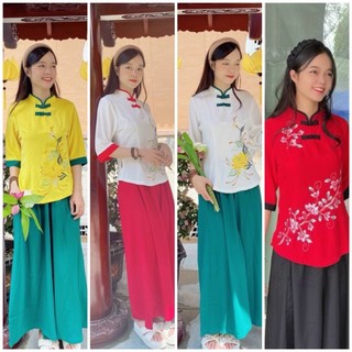Đồ lam đi chùa #mẫu sẫm hongkong# quần áo nữ cao cấp