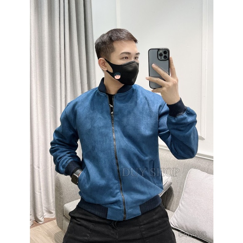 Áo khoác da lộn Bomber trẻ trung, chất liệu co dãn siêu bền 224 HIDO DUYSHOP Menswear