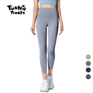 Quần tập gym yoga legging nữ cạp cao nâng mông Tushie Treats tôn dáng vải co dãn 4 chiều thoáng mát Xanh nhạt / Hồng/Đen