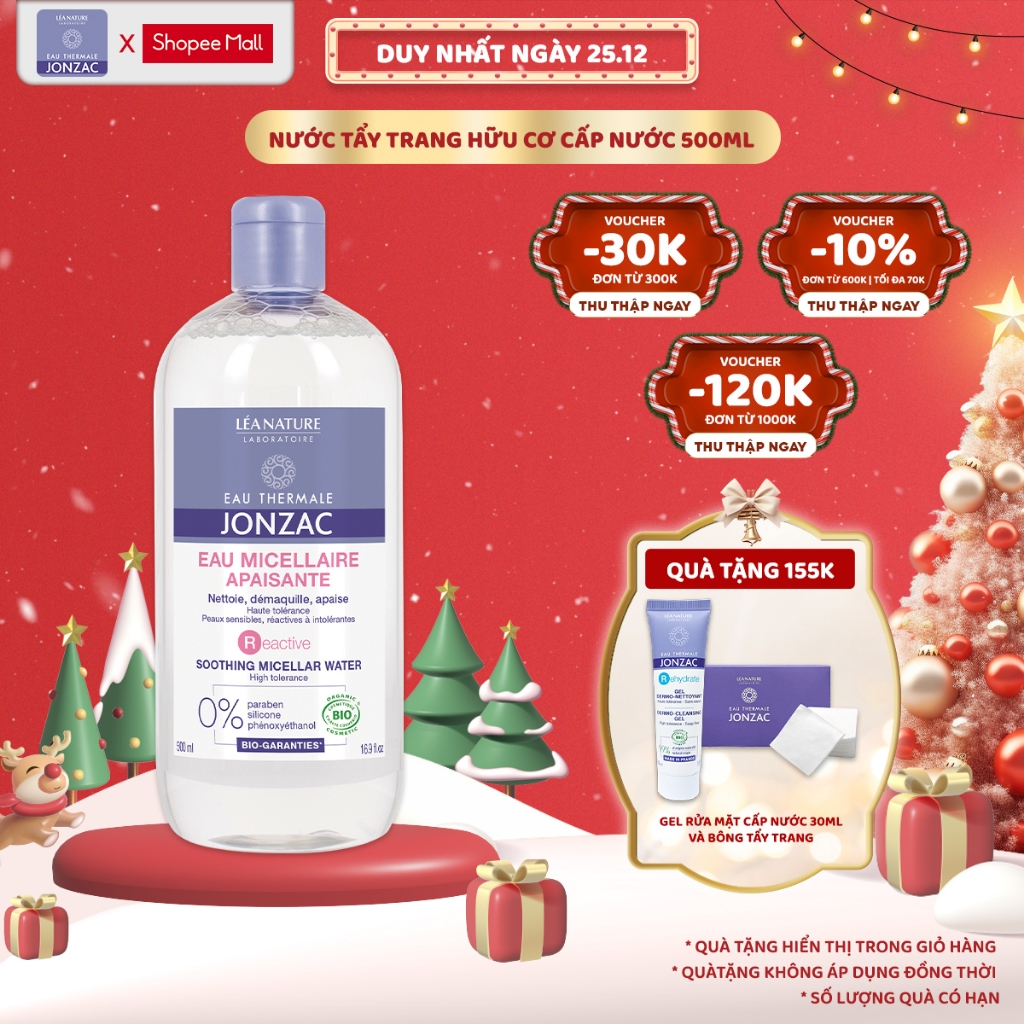 Nước Tẩy Trang Hữu Cơ Cho Da Nhạy Cảm Eau Thermale Jonzac Reactive Soothing Micellar Water 500ml