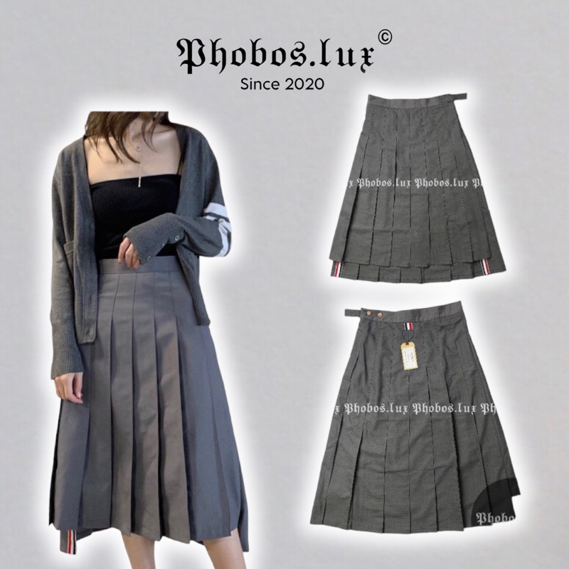 Chân Váy Dài Pleated Skirt TB Xám - Ảnh Thật Shop Tự Chụp