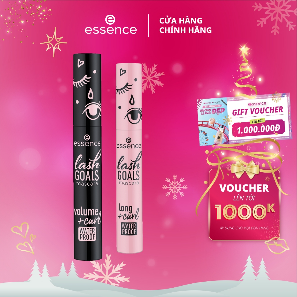 Mascara Essence Lash Goals Volume Curl Waterproof chuốt mi làm dài và làm dày mi không gây bết dính 7,5ml